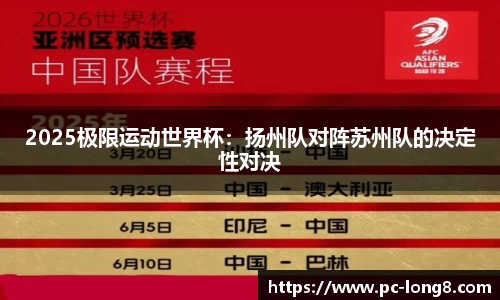2025极限运动世界杯：扬州队对阵苏州队的决定性对决